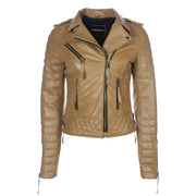Quilted Black Leather Jacket Womens