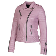 Quilted Black Leather Jacket Womens