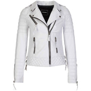 Quilted Black Leather Jacket Womens