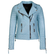Quilted Black Leather Jacket Womens