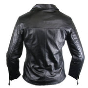 Braided Leather Biker Jacket for Women