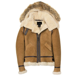 Suede Bomber Jacket With Hood