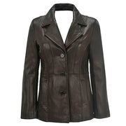 Leather Blazer for Women 3 Button