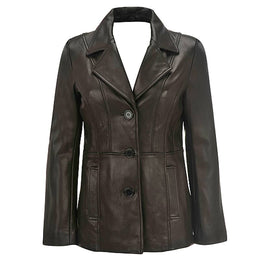 Leather Blazer for Women 3 Button