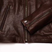 Brown Cafe Racer Leather Jacket