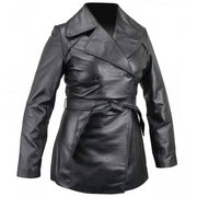 Pea Coat Ladies Leather
