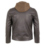 Hooded Leather Jacket for Men
