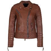 Quilted Black Leather Jacket Womens