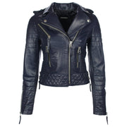 Quilted Black Leather Jacket Womens