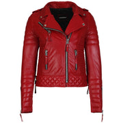 Red Leather Jacket for Women