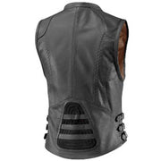 Classic Leather Motorcycle Vest for Women