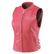 Classic Leather Motorcycle Vest for Women