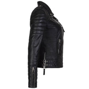 Quilted Black Leather Jacket Womens