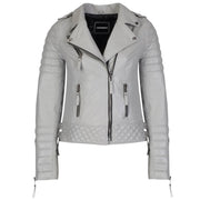 Quilted Black Leather Jacket Womens