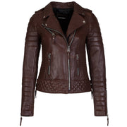 Quilted Black Leather Jacket Womens