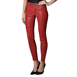 Red Leather Pants For Ladies