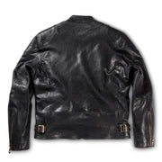 Black Cafe Racer Leather Jacket