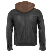 Leather Hooded Jacket for Men