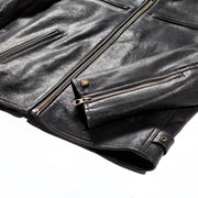 Black Cafe Racer Leather Jacket