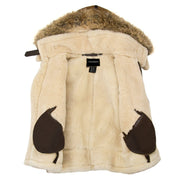 Suede Bomber Jacket With Hood