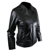 Braided Leather Biker Jacket for Women