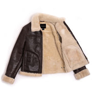 Shearling Jacket Aviator Women Brown