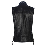 Leather Studded Vest Biker Ladies