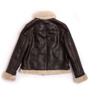 Shearling Jacket Aviator Women Brown