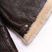 Shearling Jacket Aviator Women Brown