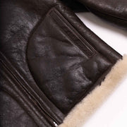 Shearling Jacket Aviator Women Brown