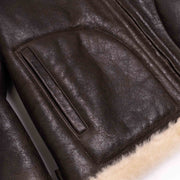 Shearling Jacket Aviator Women Brown
