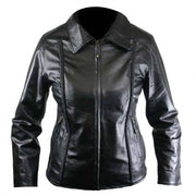 Braided Leather Biker Jacket for Women