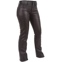 Womens Leather Jeans Low Rise