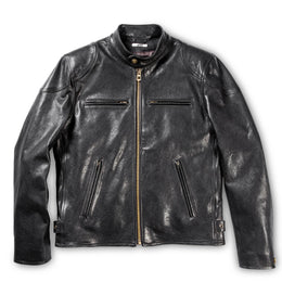Black Cafe Racer Leather Jacket