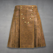 Genuine Leather Kilt for Mens