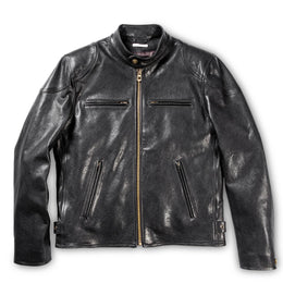 Black Cafe Racer Leather Jacket