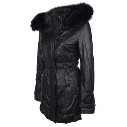 Fur Hooded Coat for Ladies