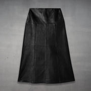 Leather Midi Skirt Black