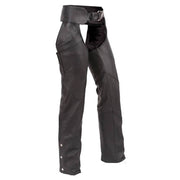 Biker Black Leather Chaps