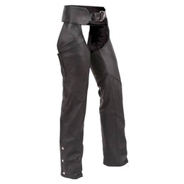 Biker Black Leather Chaps