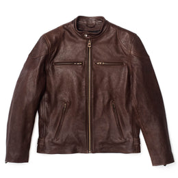 Brown Cafe Racer Leather Jacket