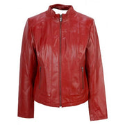 Red Leather Jacket for Women