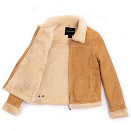 Aviator Jacket Women Shearling Camel