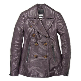 Leather Peacoat Womens