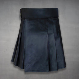 Leather Kilt for Men Black