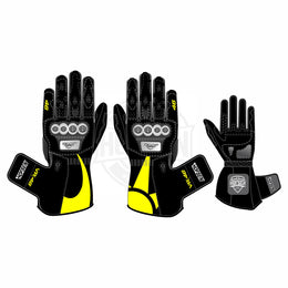 Francesco Bagnaia Black and Yellow Gloves