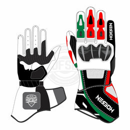 Alvaro Bautista White Motorcycle Gloves
