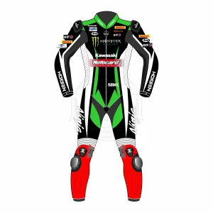 Kawasaki One Piece Green Racing Leather Suit